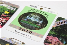 2001, 2002, 2004, 2005, 2006 & 2010 Masters SERIES Badges - Tiger & Mickelson Wins