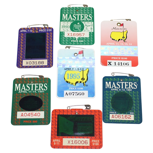 1990-1996 Masters Tournament SERIES Badges