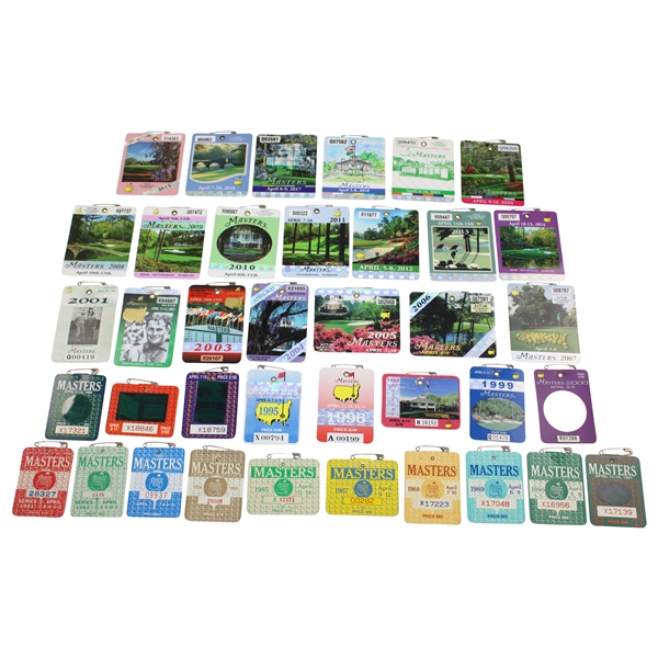 1981-2020 Masters Tournament SERIES Badges - Missing 1986 & 1997