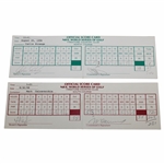 Strange/Couples/Daly & Calcavecchia Signed 1994 & 1998 Match Used NEC Scorecards
