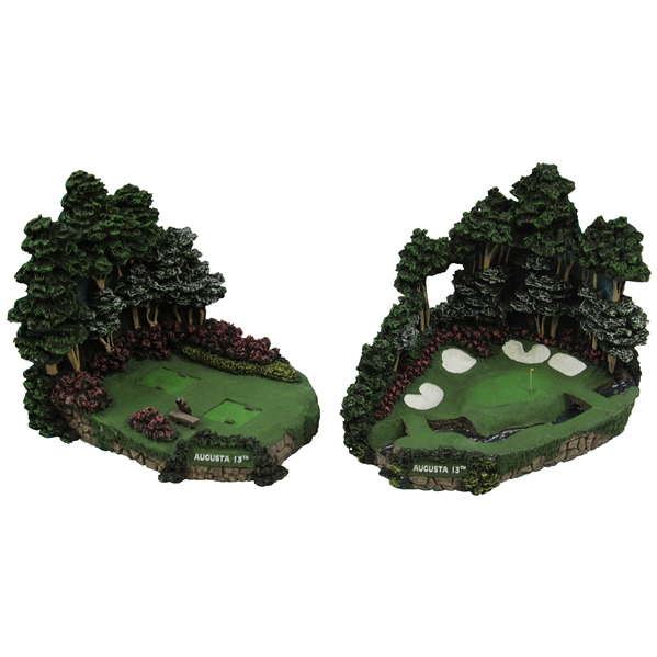 Augusta National 13th Hole Tee & Green Bookends