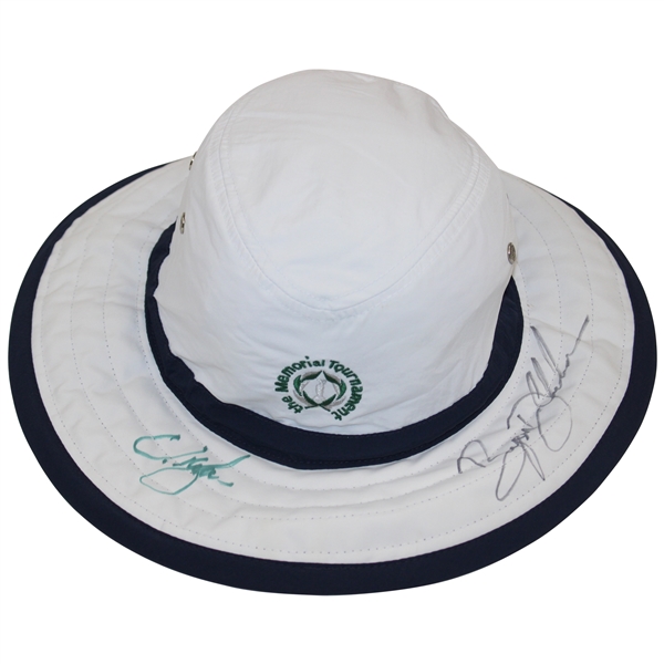 Bryson Dechambeau & Urban Meyer Signed Memorial Tournament Bucket Hat JSA ALOA