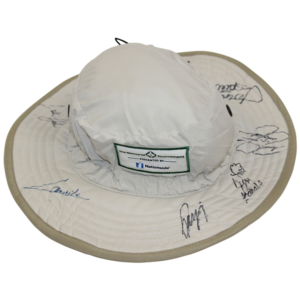 Speith, DJ, Fowler & others Signed Memorial Tournament Marshal Bucket Hat JSA ALOA