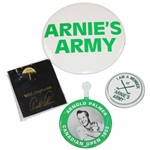 Two (2) Arnies Army Pins w/Canadian Open Tab & 50th Ann. Pin in Original Package