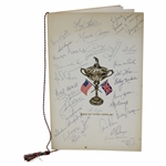 British & American Teams Signed 1967 The Ryder Cup at Champions GC Victory Dinner Menu JSA ALOA