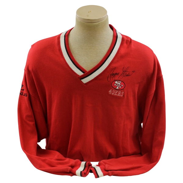 Payne Stewart Signed Match Used NFL San Francisco 49ers Sweater w/Sponsors JSA ALOA