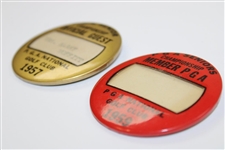 1957 & 1959 PGA Seniors Championship Badges - Official Guest & Member PGA