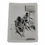 Ed Furgols 1947 Original Photo of Mick & Himself at Surf & Sand Beach - December
