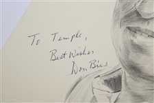 Player, De Vicenzo, ChiChi, Devlin & Bies Signed Ltd Ed Van Zandt Pencil Drawing Prints JSA ALOA