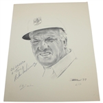 Player, De Vicenzo, ChiChi, Devlin & Bies Signed Ltd Ed Van Zandt Pencil Drawing Prints JSA ALOA