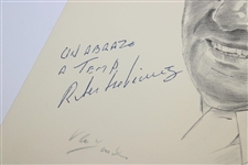 Player, De Vicenzo, ChiChi, Devlin & Bies Signed Ltd Ed Van Zandt Pencil Drawing Prints JSA ALOA