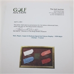 Wall, Player, Casper & Rosburg Signed Golf Gloves Display - 1959 Major Champs - Framed JSA ALOA