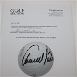 Arnold Palmer Signed Slazenger Masters Logo Golf Ball JSA ALOA