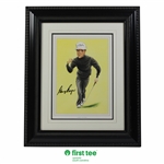 Gary Player Signed Color Caricature of Gary Player by Artist Reland - Framed JSA ALOA