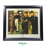 Gary Player Five Golden Decades Illustration Display Print by Glenn Harrington - Framed