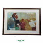 Palmer, Nicklaus, Watson & Player Bernie Fuchs Skins Game Display Print - Framed