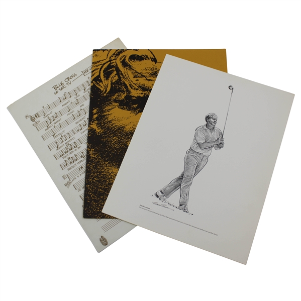 Jack Nicklaus Blue Cross Folder with Pencil Drawing & Sheet Music