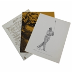 Jack Nicklaus Blue Cross Folder with Pencil Drawing & Sheet Music