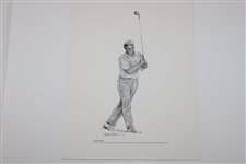 Jack Nicklaus Blue Cross Folder with Pencil Drawing & Sheet Music