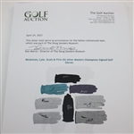 Mickelson, Lyle, Scott & Five (5) other Masters Champions Signed Golf Gloves JSA ALOA