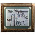 1989 The Tradition Golf Clubs, Balls, Scorecards & Tees Lithograph Signed by Artist B. Turner - Framed
