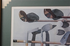 1989 'The Tradition' Golf Clubs, Balls, Scorecards & Tees Lithograph Signed by Artist B. Turner - Framed