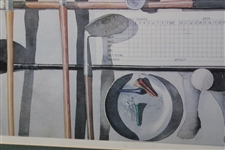 1989 'The Tradition' Golf Clubs, Balls, Scorecards & Tees Lithograph Signed by Artist B. Turner - Framed