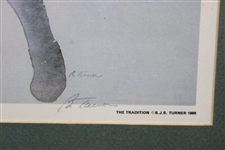 1989 'The Tradition' Golf Clubs, Balls, Scorecards & Tees Lithograph Signed by Artist B. Turner - Framed