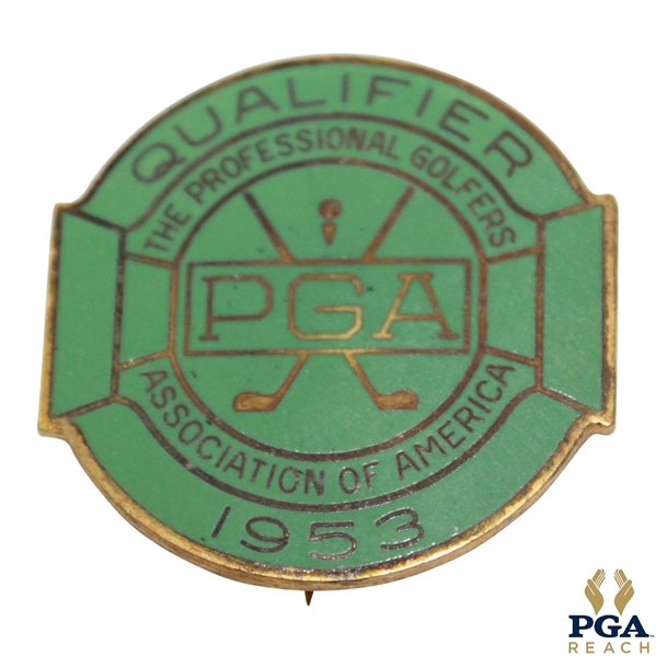 1953 PGA Championship at Birmingham CC Contestant Badge - Walter Burkemo Winner
