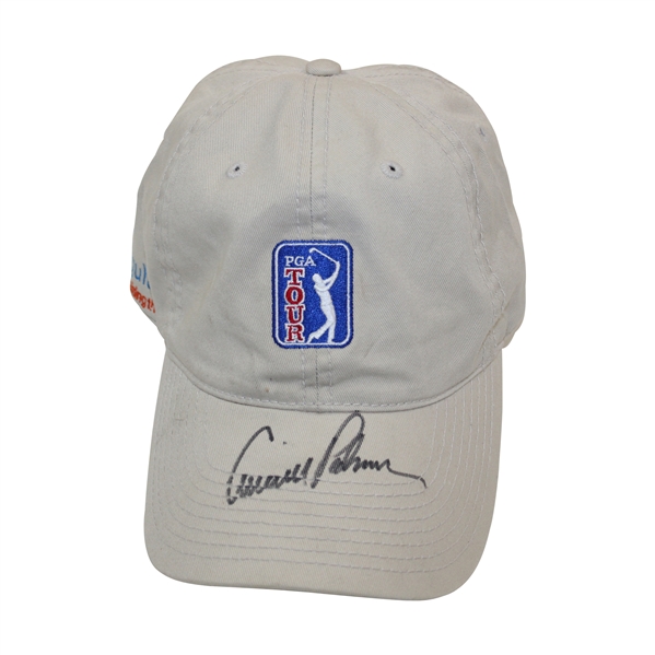 Arnold Palmer Signed PGA Tour Khaki Hat JSA ALOA