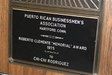 Chi Chi Rodriguez's 1975 Roberto Clemente Memorial Award Plaque