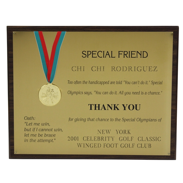 Chi Chi Rodriguezs 2001 Winged Foot Celebrity Golf Classic Special Friend Award