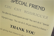 Chi Chi Rodriguez's 2001 Winged Foot Celebrity Golf Classic Special Friend Award