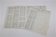 Two (2) 1958 US Amateur at Olympic Club Pairing Sheets & Weekly Daily Ticket - Nicklaus 2nd US Am Attempt