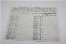 Two (2) 1958 US Amateur at Olympic Club Pairing Sheets & Weekly Daily Ticket - Nicklaus 2nd US Am Attempt