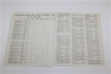 Two (2) 1958 US Amateur at Olympic Club Pairing Sheets & Weekly Daily Ticket - Nicklaus 2nd US Am Attempt