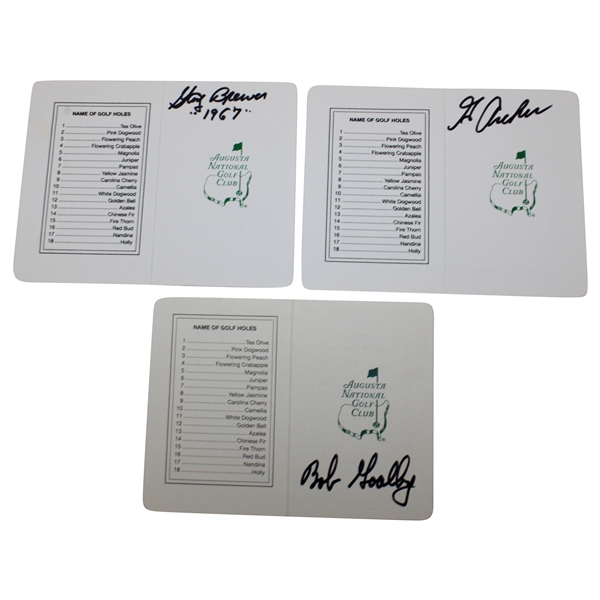 Masters Champs Goalby, Archer & Brewer Signed Augusta National Scorecards JSA ALOA