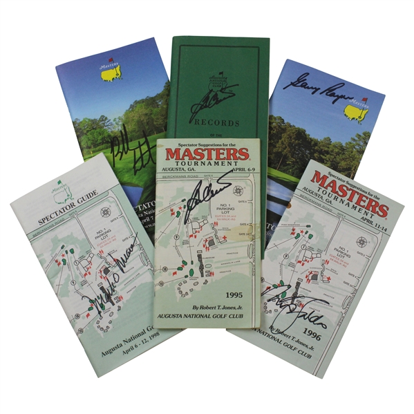 Six (6) Masters Champs Signed Masters Tournament Record Books & Spec Guides JSA ALOA