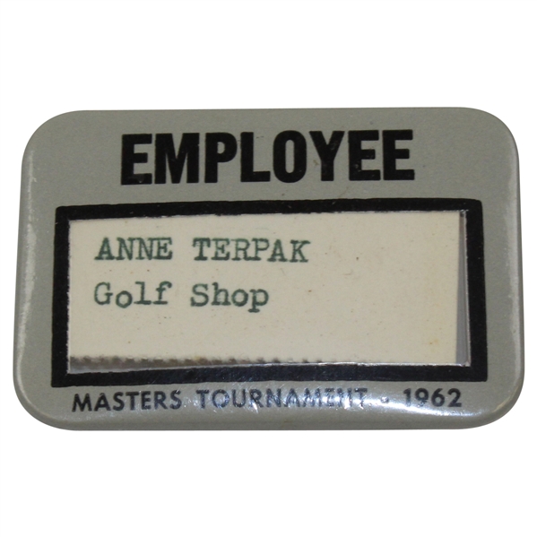 1962 Masters Tournament Employee Badge - Anne Terpak