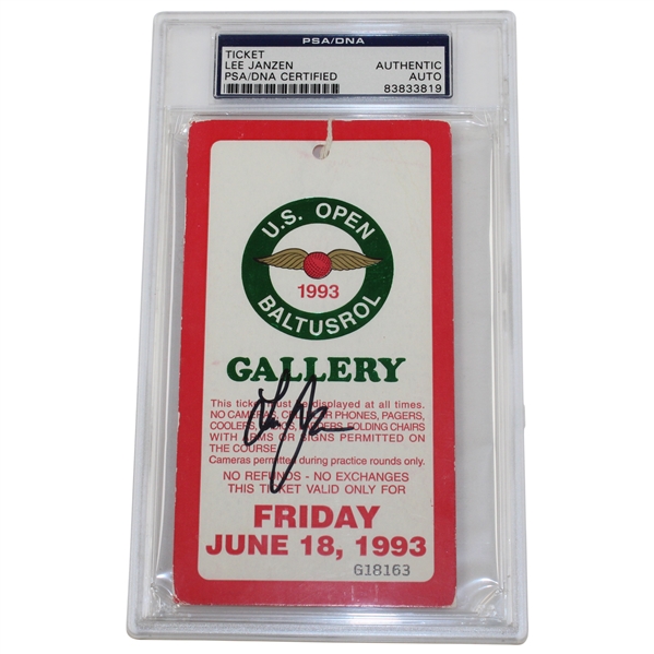 Champion Lee Janzen Signed 1993 US Open at Baltusrol Ticket PSA #83833819
