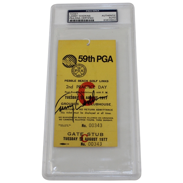 Champion Lanny Wadkins Signed 1977 PGA at Pebble Beach PSA #83833832