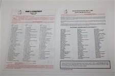1998 Masters Saturday & Sunday Pairing Sheet w/Par-3 & Nicklaus Day Invitees Sheet