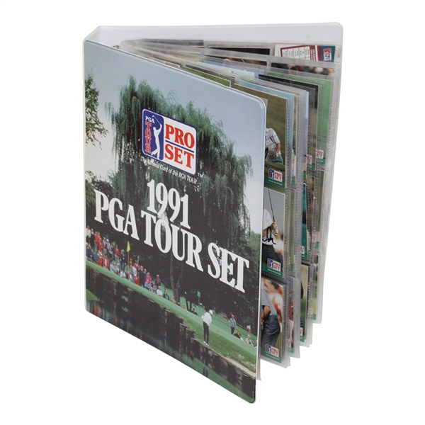 Signed Near Complete Set of 1991 PGA Tour Pro Set Cards in Binder JSA ALOA
