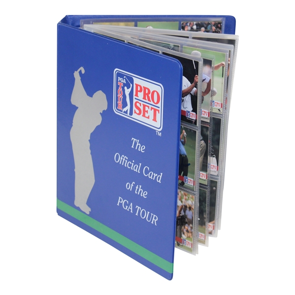 Signed Near Complete Set of PGA Tour Pro Set Cards In Binder JSA ALOA