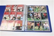 Signed Near Complete Set of PGA Tour Pro Set Cards In Binder JSA ALOA
