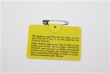 1969 Masters Tournament SERIES Badge #11570 - George Archer Winner