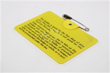 1969 Masters Tournament SERIES Badge #11570 - George Archer Winner