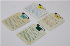 1987, 1988, 1989 & 1990 Masters Tournament SERIES Badges - Mize, Lyle & Faldo (x2) Winners