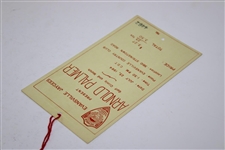 1964 Arnold Palmer Golf Clinic & Match at Evansville Jaycees Pass Ticket #4462