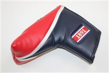 Shinnecock Hills Putter Headcover Embroidered Logo Blue Red Magnetic Closure